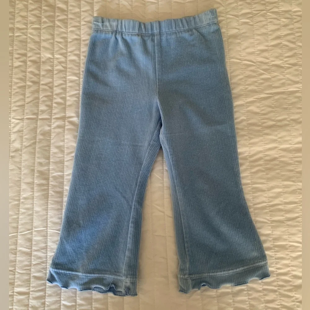 VTG Children's Place Set Girls Size 24M Blue Y2k Velour Top Pants Ribbed Ruffle - Picture 5 of 16
